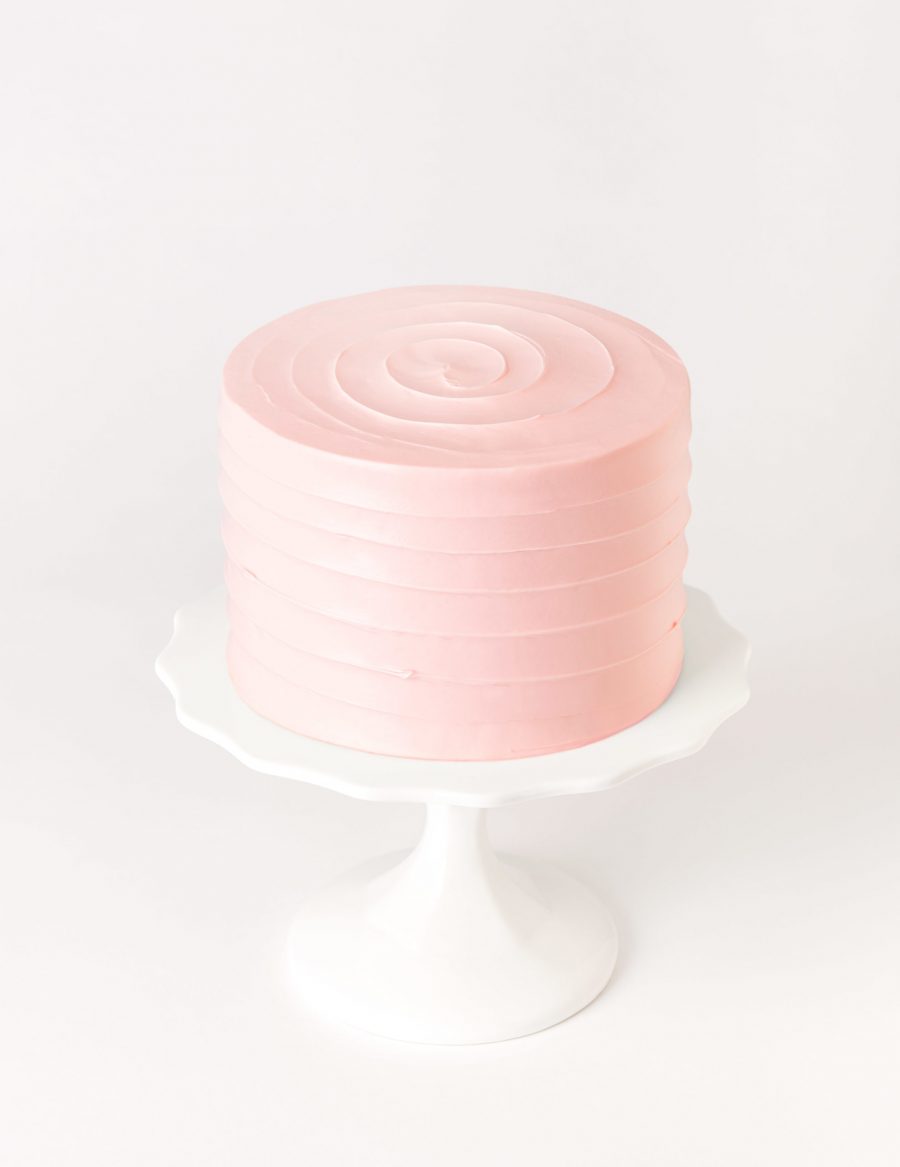 Soft Pink Buttercream Swirl Cake