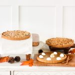 Pumpkin Pie and Blueberry Crumble Thanksgiving dessert duo, featuring rich pumpkin and balanced blueberry flavours, perfect for holiday celebrations and family gatherings